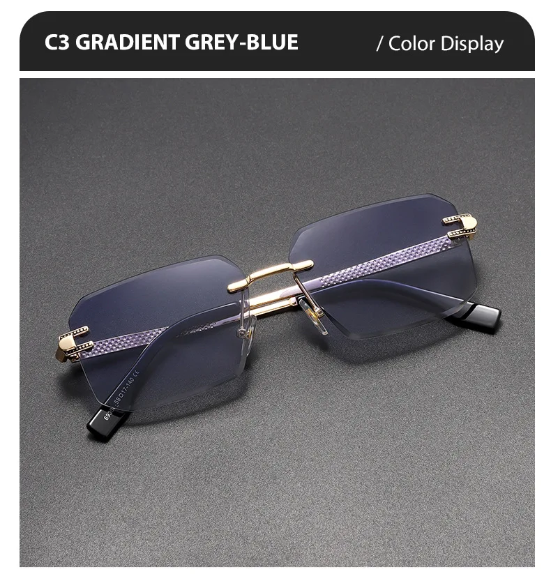 Neue Mann Sonnenbrille Frau UV400 Quadratische Brillen Mode Vielseitige Trend Shades Hohe Qualität Randlose Sonnenbrillen Unisex Outdoor Sport – Detail 11
