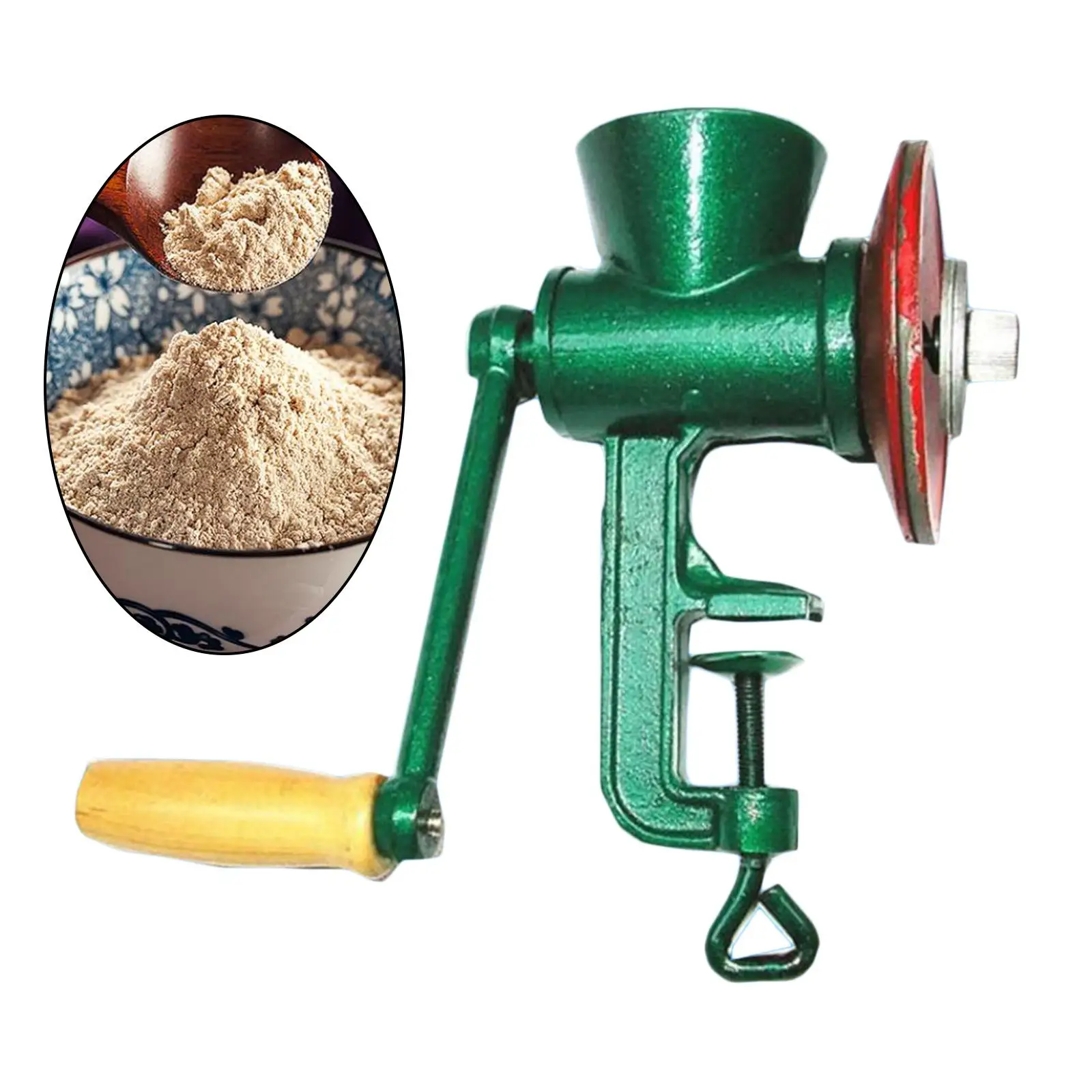 Wheat Nuts Crusher Adjustable Coarseness Spice Table Clamp Oats Bean Corn Manual Iron Grain Mill Coffee Grinder Home Kitchen Use