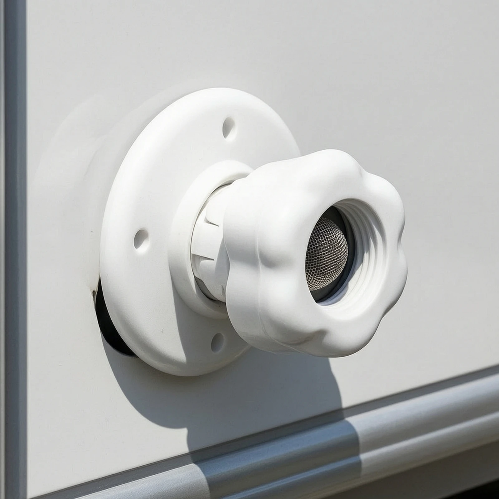 Water Inlet Connector with Cap Flange-Mounted Inlet Adapter Connector Fitting 90-Degree Plug Threaded for RV, Boat