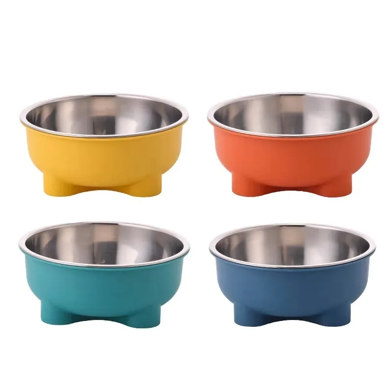 

2026 New Stylish Solid Rounded Cat Dog Pet Food Bowl Stainless Steel Separable Easy to Clean