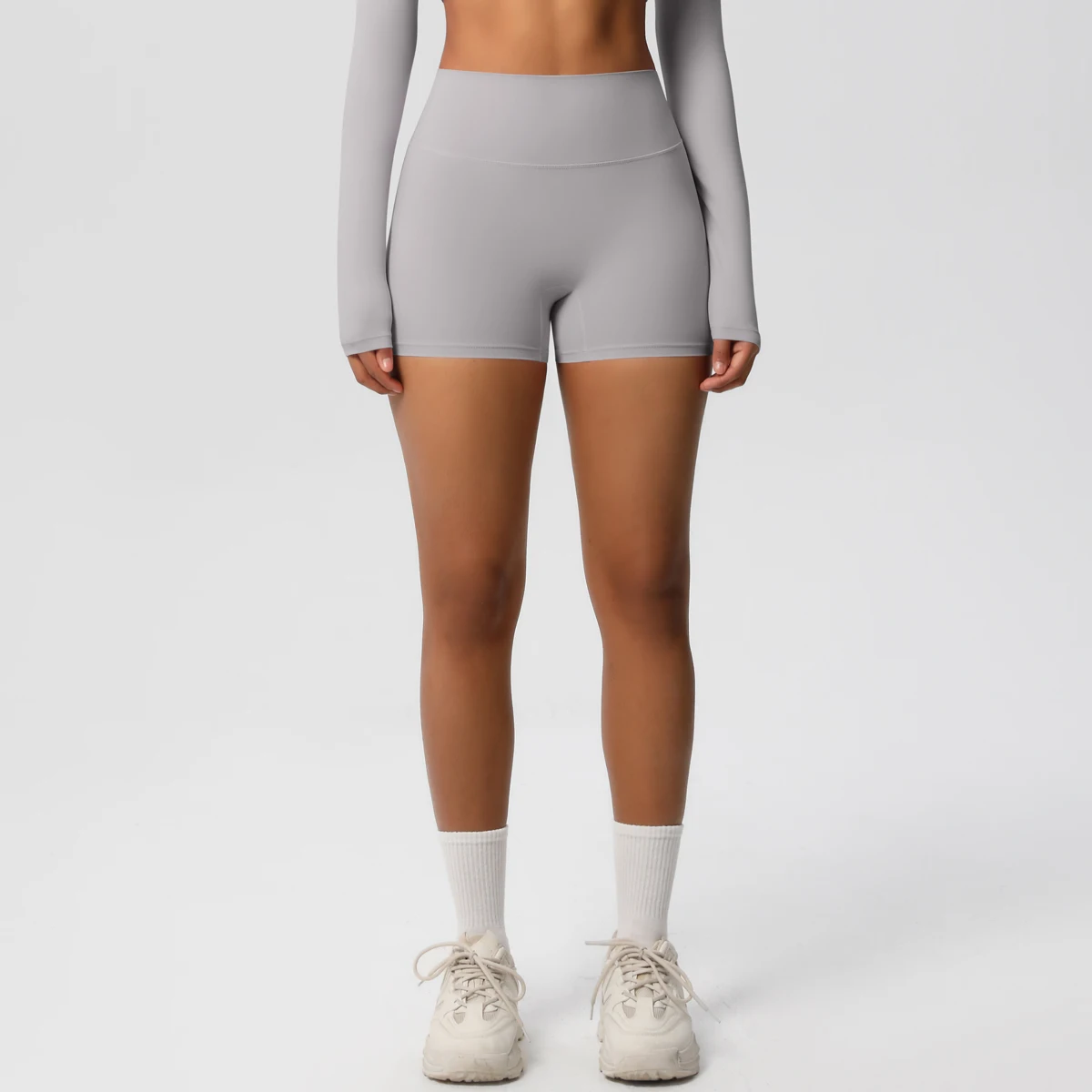 Damen-Sportshorts, Yoga-Shorts, nacktes Gefühl, hohe Taille, Yoga-Shorts, Push-Up, Fitness-Leggings, Bauchkontrolle, Yoga, schmale Shorts – Detail 31