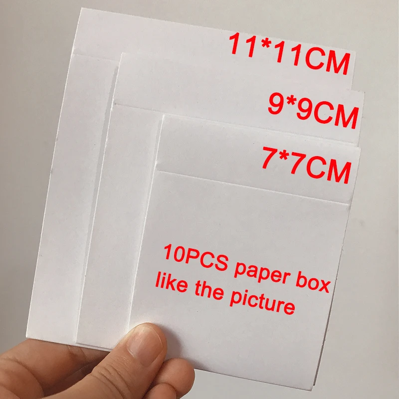 10pcs Paper Jewelry Packaging Container for PE Film Jewelry Storage Box Outer Package Pendant Necklace Earrings Ring Gift Boxes