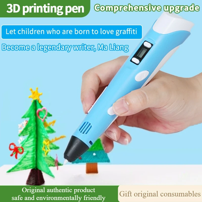 

3D Printing Pen DIY Drawing Paiting With LCD Screen Compatible PLA Filament Toys Safe With 9M PLA Christmas Birthday Gift Toys