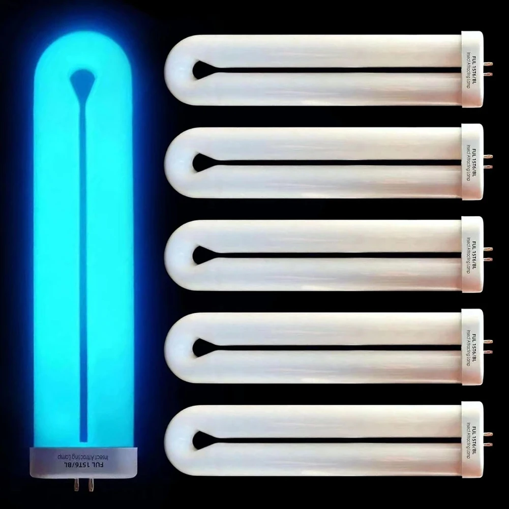 

AB11-Сменная лампочка для ловушки для насекомых - U-образная лампа FUL 15W-BL 7,5 дюймов для лампы для привлечения насекомых мощностью 15 Вт, 6 шт. в упаковке.