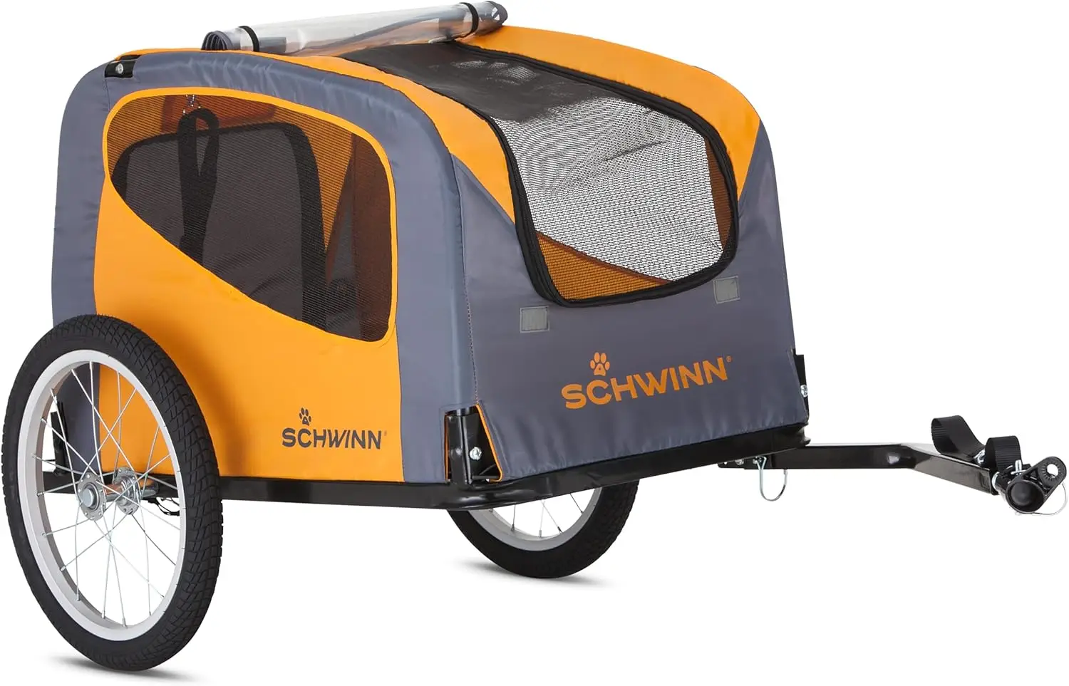 

13-SC315 Rascal Bike Pet Trailer, For Small and Large Dogs, Lightweight, Tow with Bicycle, Up to 50 lbs. Small, Orange/Grey