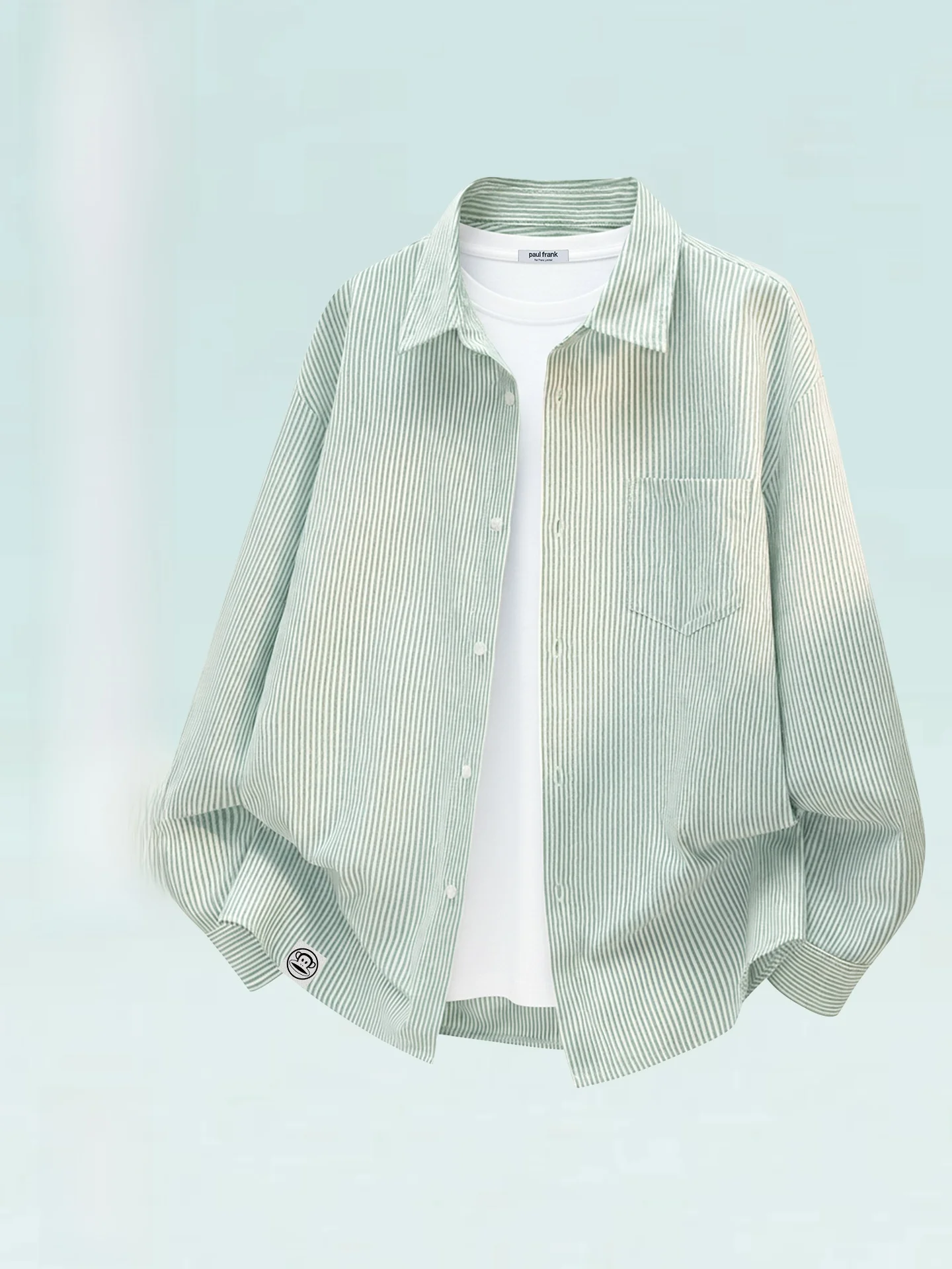 

Spring Stripe Casual Long Sleeve Men's Shirt Breathable Sunscreen Anti-UV Large Mouth Monkey Brand Fashionable