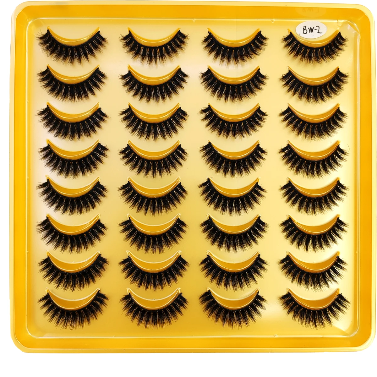 Novo 16 pares de cílios listrados russos naturais fofos de vison artificial 3d cílios postiços grossos e dramáticos