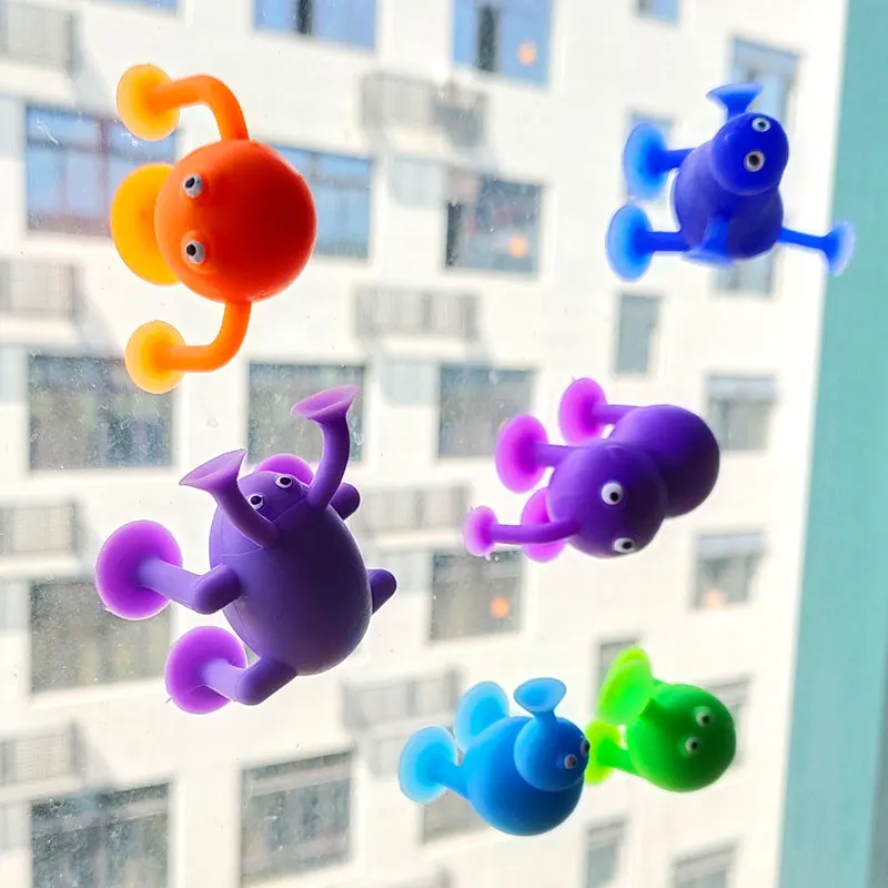 9PCS/Set Mini Animal Shaped Suction Cup Toys,Multicoloured Building Blocks Pop Sucker Toy for Kids,Parent-child Interactive Game