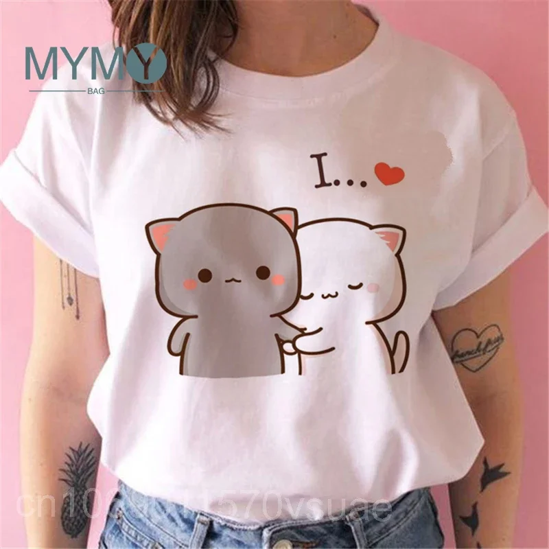 Fashion Women's Plus Size T-shirts Harajuku Kawaii T Shirt Casual Punk Funny Cartoon Clothing Cute Anime Summer Tops Female Tees