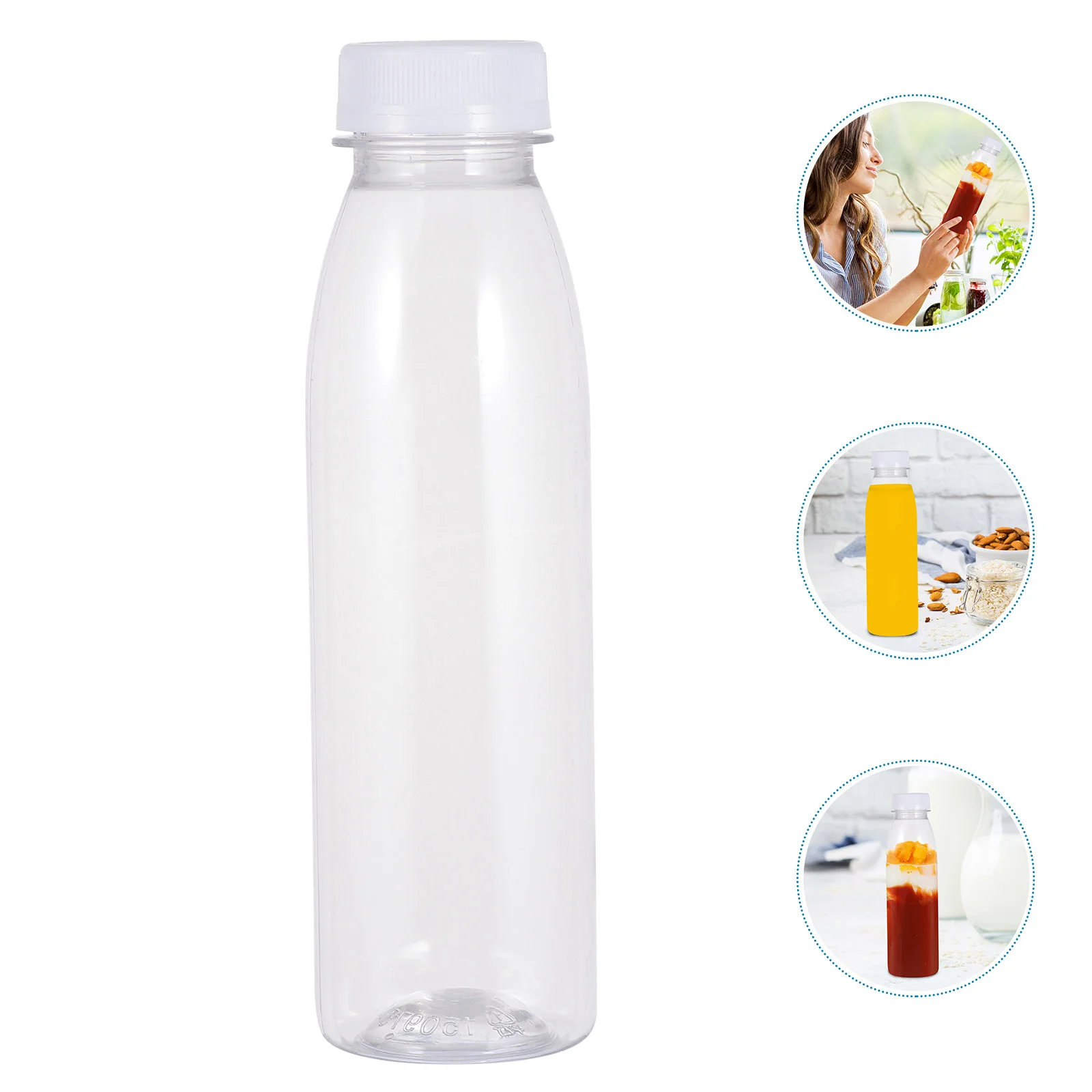 10 szt. Karton na mleko wielokrotnego użytku Butelka na sok 350 ml Plastikowe butelki Przezroczysty pasek do napojów