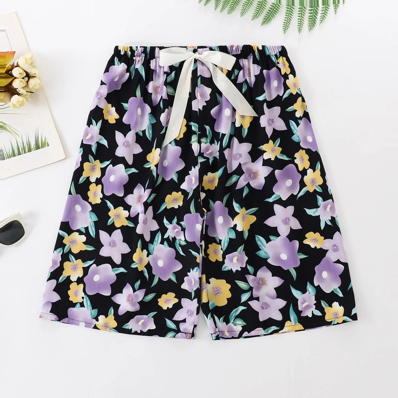 

Ladies Thin Large Size Loose Beach Pants Can Be Worn Outside Pants Floral Pants Dress Pants for Women Business Casual Petite