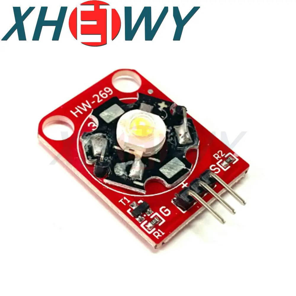 3W โมดูล LED สีฟ้า/เขียว/ม่วง/แดง/ขาว/เหลืองพร้อมแชสซี PCB สำหรับ Arduino STM32 AVR