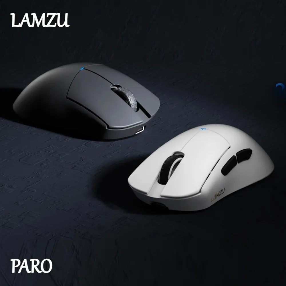 Mouse Gamer LAMZU Paro 2.4G Sem Fio 8K Hz Pixart3950 30000DPI 48g Leve Personalizado Ergonômico de Alto Desempenho