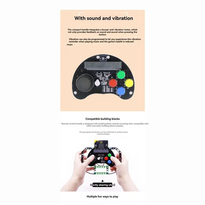 AEF7-Robot Car Remote Control Handle Game Joystick, Breakout Expansion Board For Micro-Bit V1.5 Educational Toy For Kids