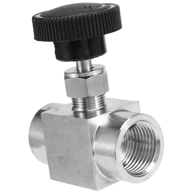 ABJO-3Pcs 1/2 Polegada BSP Linha Fêmea Igual SS 304 Controle de Fluxo de Aço Inoxidável Válvula de Agulha de Corte