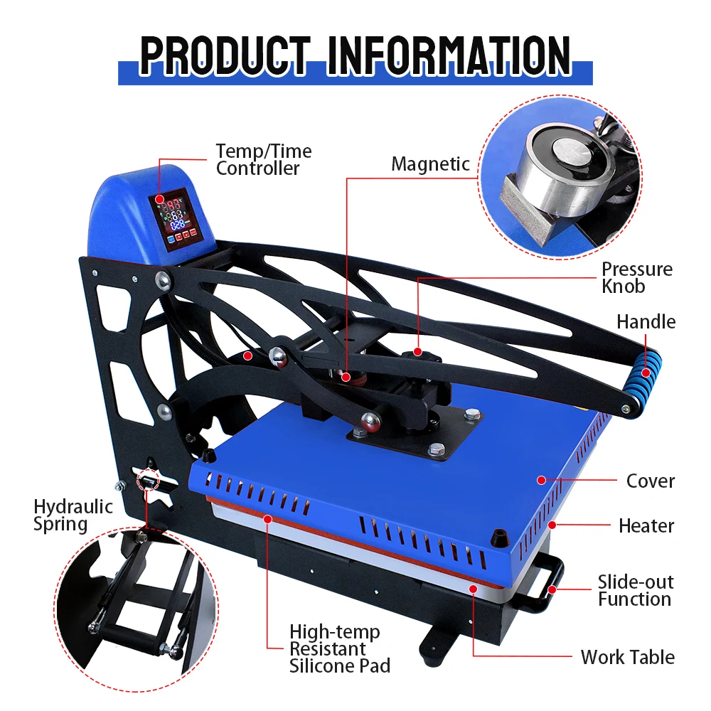 Xingyan Auto Open 16x20 T Shirt Printing Transfer Machine 40x50 Heat Press Machine For Sublimation Heat Transfer