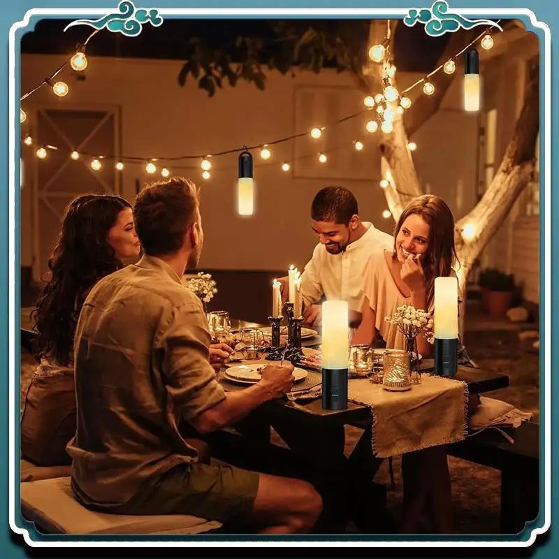

Reliable Camping Lantern With String Light(33Ft), Rechargeable 4000Mah Charger Bank, IP44 Waterproof Camping String Lights, Dura