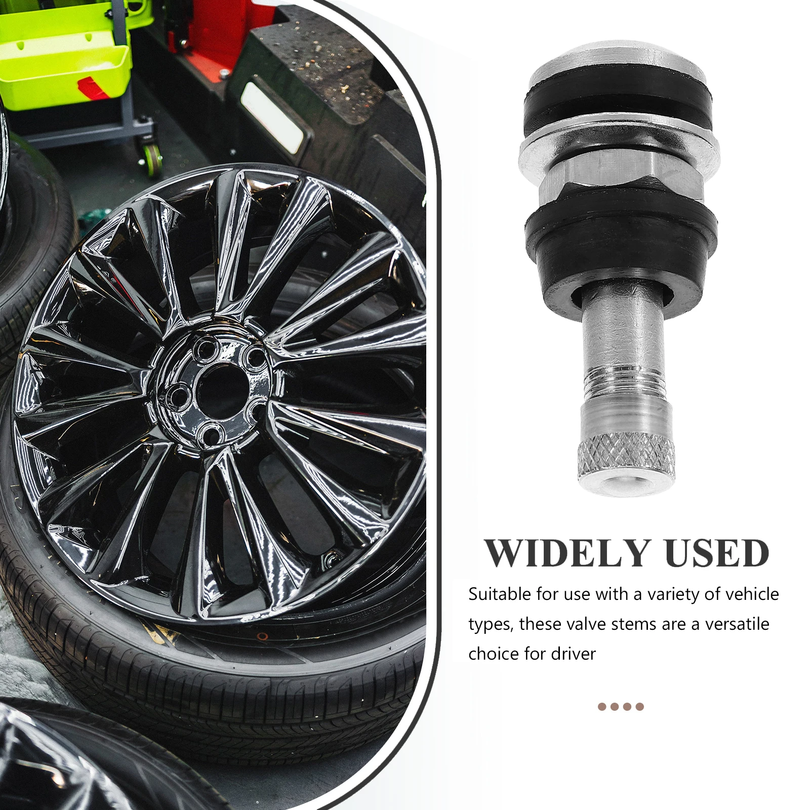 

4 Pcs TR416 Valve Stems Copper Car Tire Accessories Black Pads Tubeless Tires Wheel Valve Extensions Stem Adapter Tire Pressure