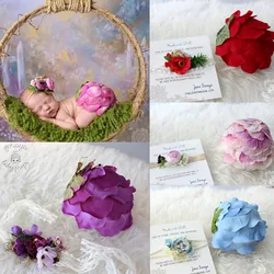 2023 Original Newborn Photography Props Baby Flower Costume Headband Set Photo Studio Shooting Props Posing Accessories