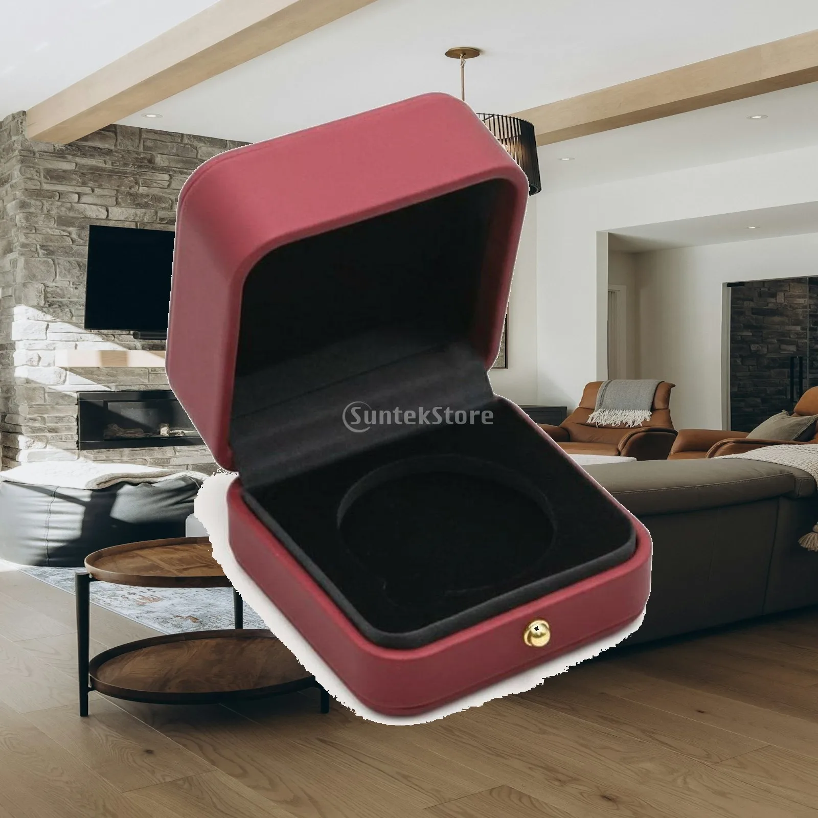 Commemorative Coin Holder Elegant Design PU Leather Coin Box Scratch Resistant