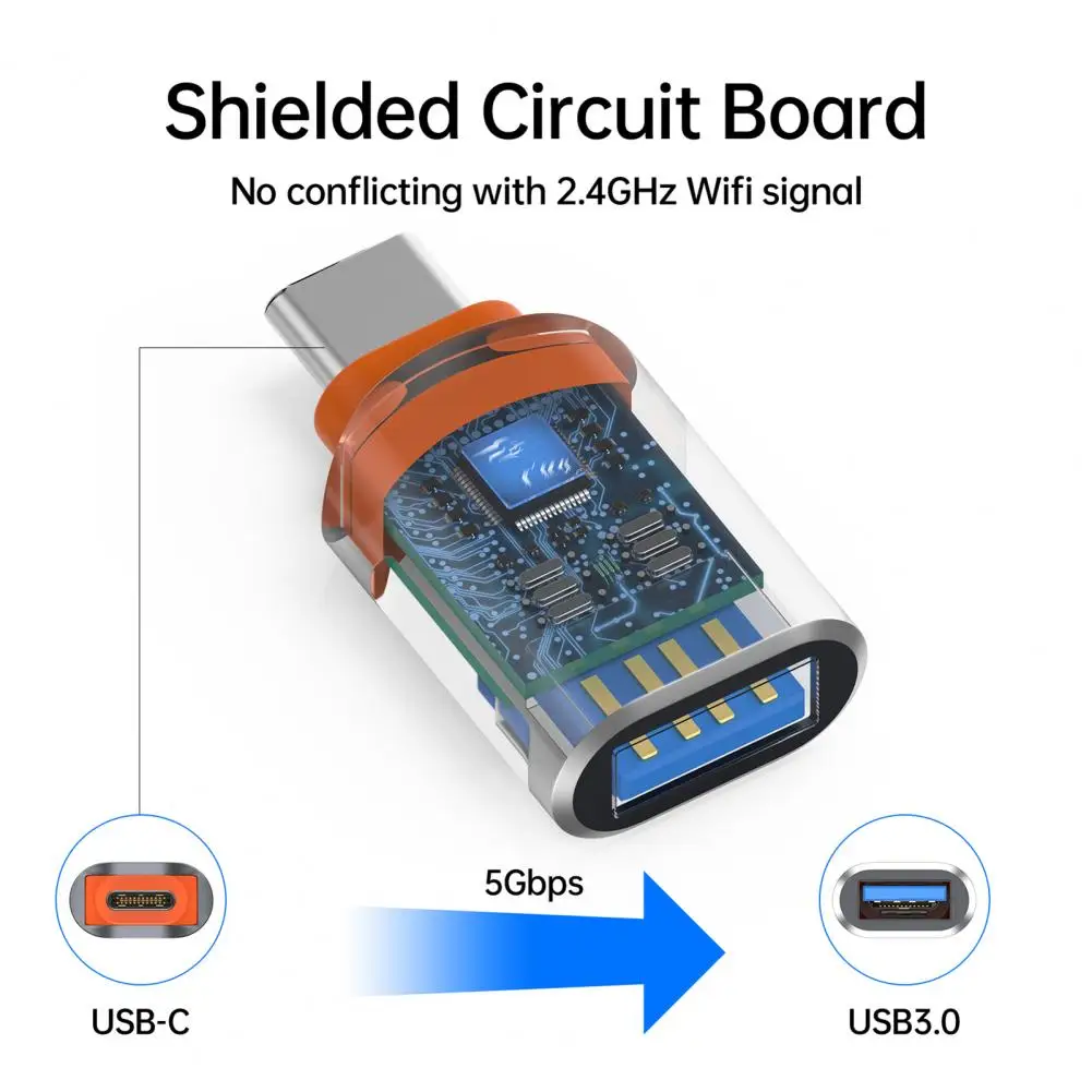 Adapter with 2.4ghz Wifi High-performance Type-c to Usb 3.0 Female Adaptor for Iphone Fast Charging Plug Play Otg for Computer
