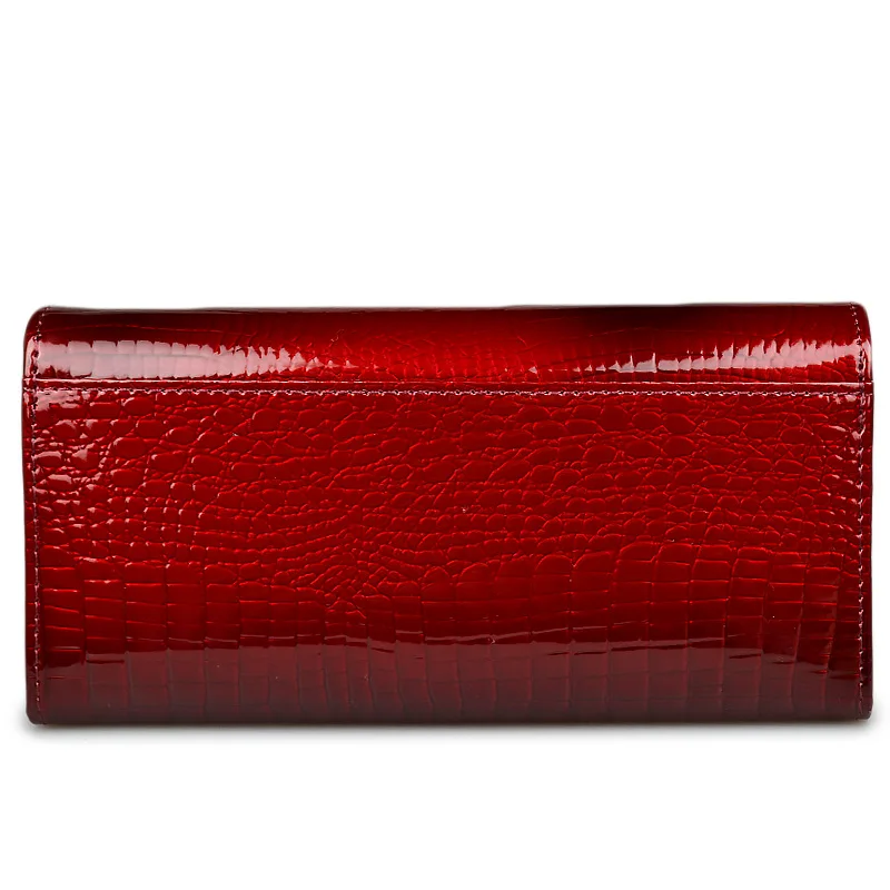 HH-Portefeuille Alligator Long en Cuir group pour Femme, Pochette, Porte-Monnaie, Loquet de Luxe, Brevet Crocodile