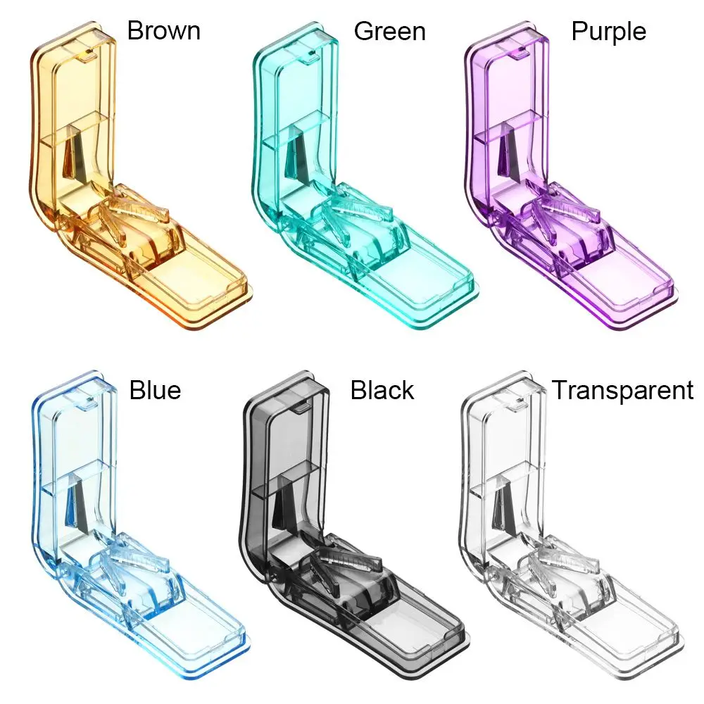 Portable Pill Cutter Box Mini Drug Box Tablet Cutter 6 Colors Pill Case Storage Crusher Travel Pill Box