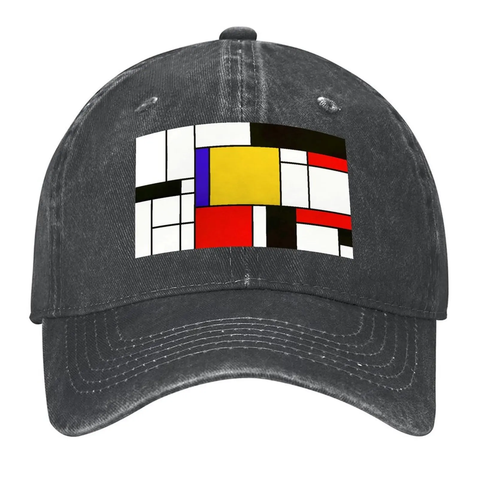 

Mondrian Style Abstract Art Baseball Cap Rave Fashion Beach dad hat Rugby Girl'S Hats Men's