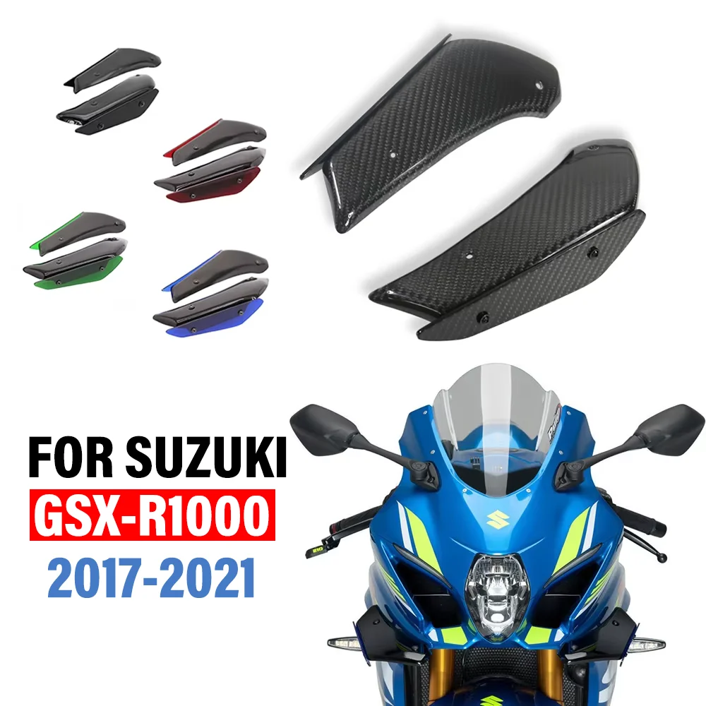 

FOR SUZUKI GSX-R1000 GSXR 1000 2017-2021 Motorcycle Side Aerodynamic Downforce Winglets Front Fixed Winglets Spoiler Wind Wing