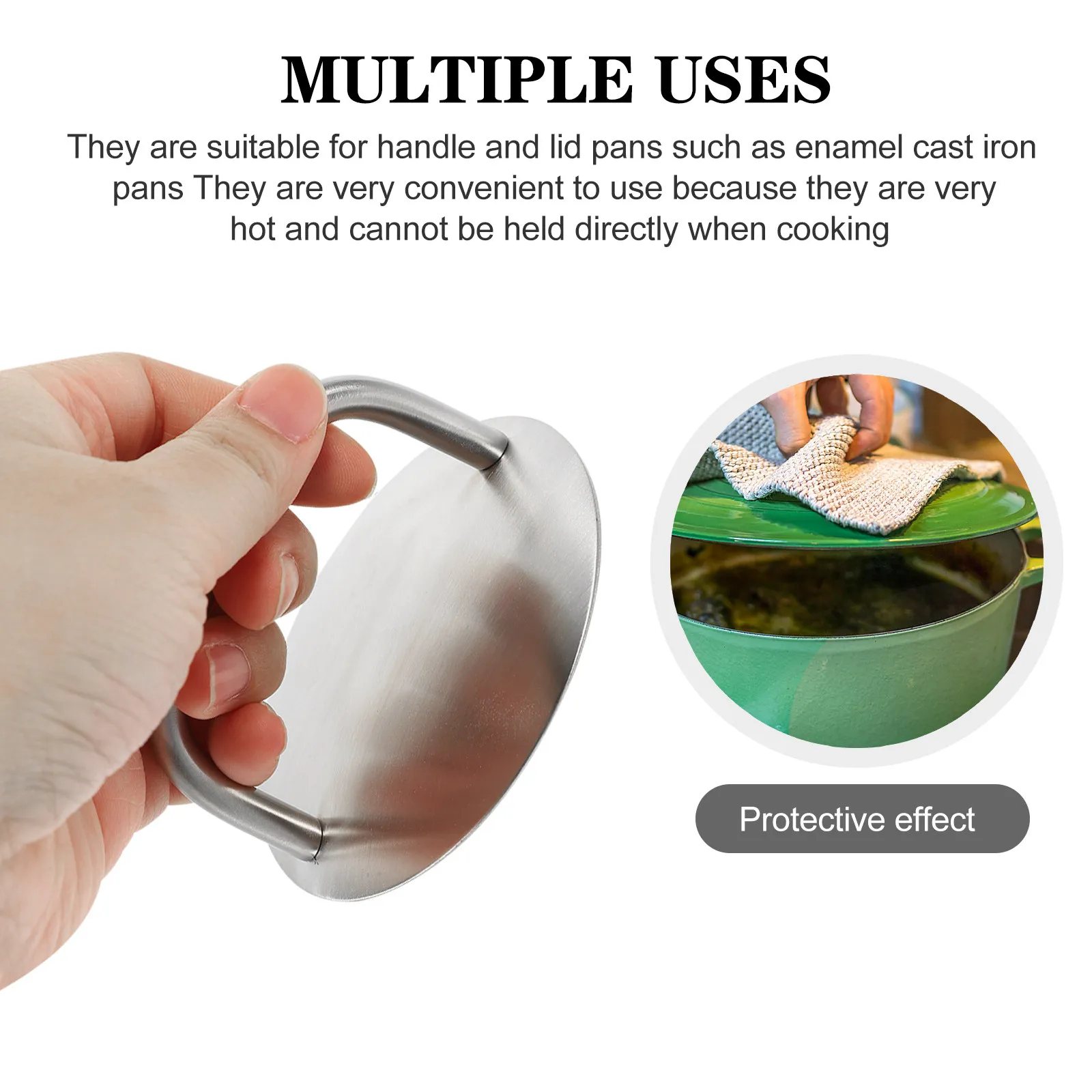 2Pcs Smooth Polished Stainless Lid Knobs Heat Proof Pan Lid Handles Replaceable Compact Pot Accessory for Kitchen Cookware Lids
