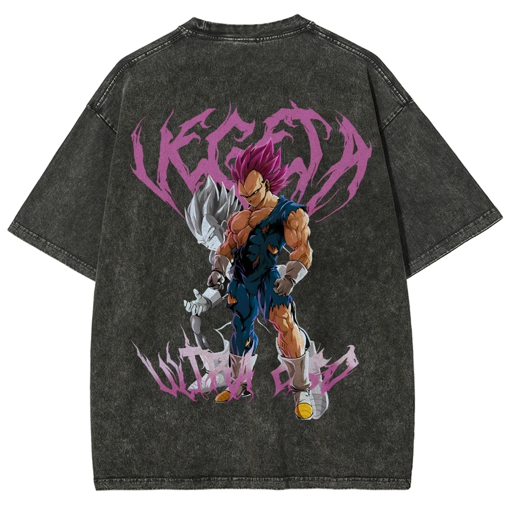 

Retro Men's Same Anime Printed Washed T-shirt Y2k Men Short Sleeve Shirts Clothing Top Men Anime Cotton Retro Washed T-shirt