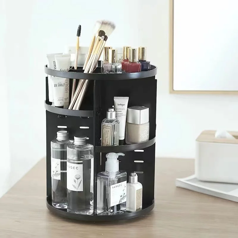 360° Rotating Makeup Organizer Cosmetic Storage Display box DIY Adjustable Spinning Holder Large Capacity Make up Shelf