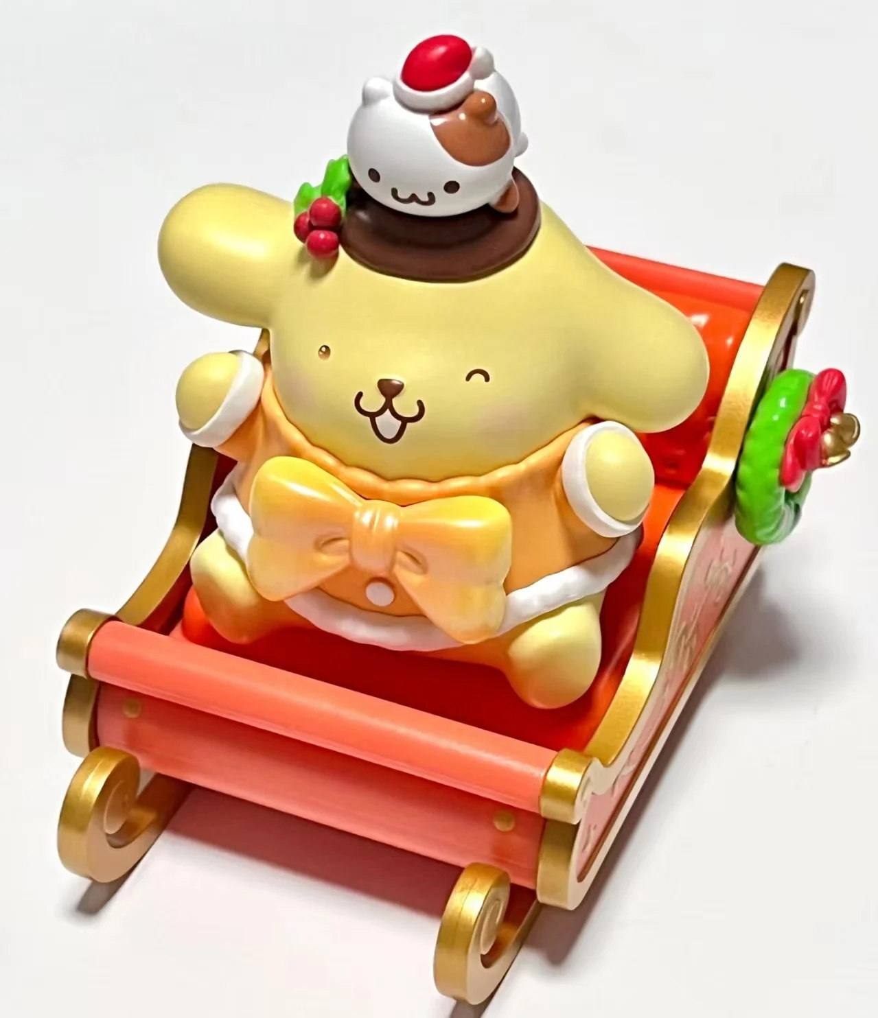 Genuíno sanrio família inverno bobsleigh equipe natal na moda jogar presente caixa cega bonito artesanal decoração kawaii boneca figuras