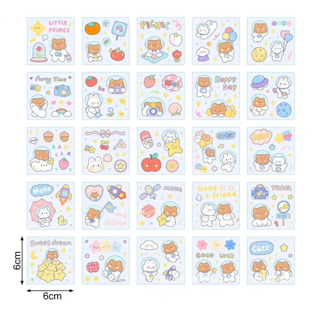 Stiker jurnal Kawaii 25 buah/set, stiker perekat buku harian buku tempel alat tulis hewan peliharaan Dekorasi personal stiker telepon