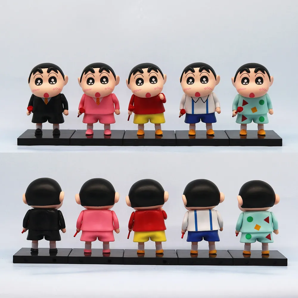 Kawaii Crayon Shin-chan Take Rose Q Version Cartoon Action Figure Model Toys Car Desktop Ornaments Birthday Xmas Gifts