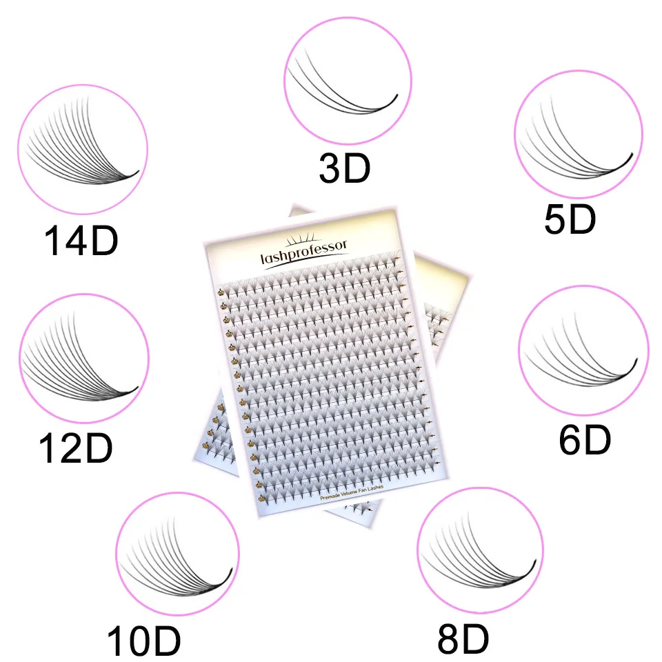 

320 Fans Pointy Base Premade Volume Fan Narrow Thin Stem Sharp 14D 16D 20D Pre Made Ready Fan Russian Volume Eyelash Extensions