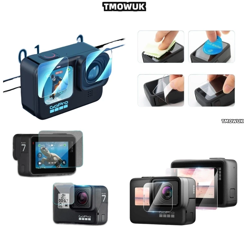 

For GoPro Hero12 11 10 9 HD 9H Tempered Glass Lens Protector Anti-Scratch Screen Guard Front Back Cover