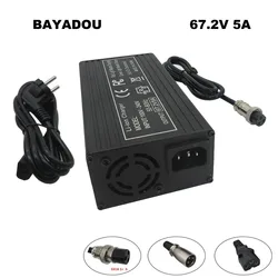 60V 5A Fast Charger 16S 60 Volt 67.2V 60V5A Lithium Li-ion Motorcycle 30AH 40AH 50AH Battery Smart Chargers GX16 3PIN IEC XLR