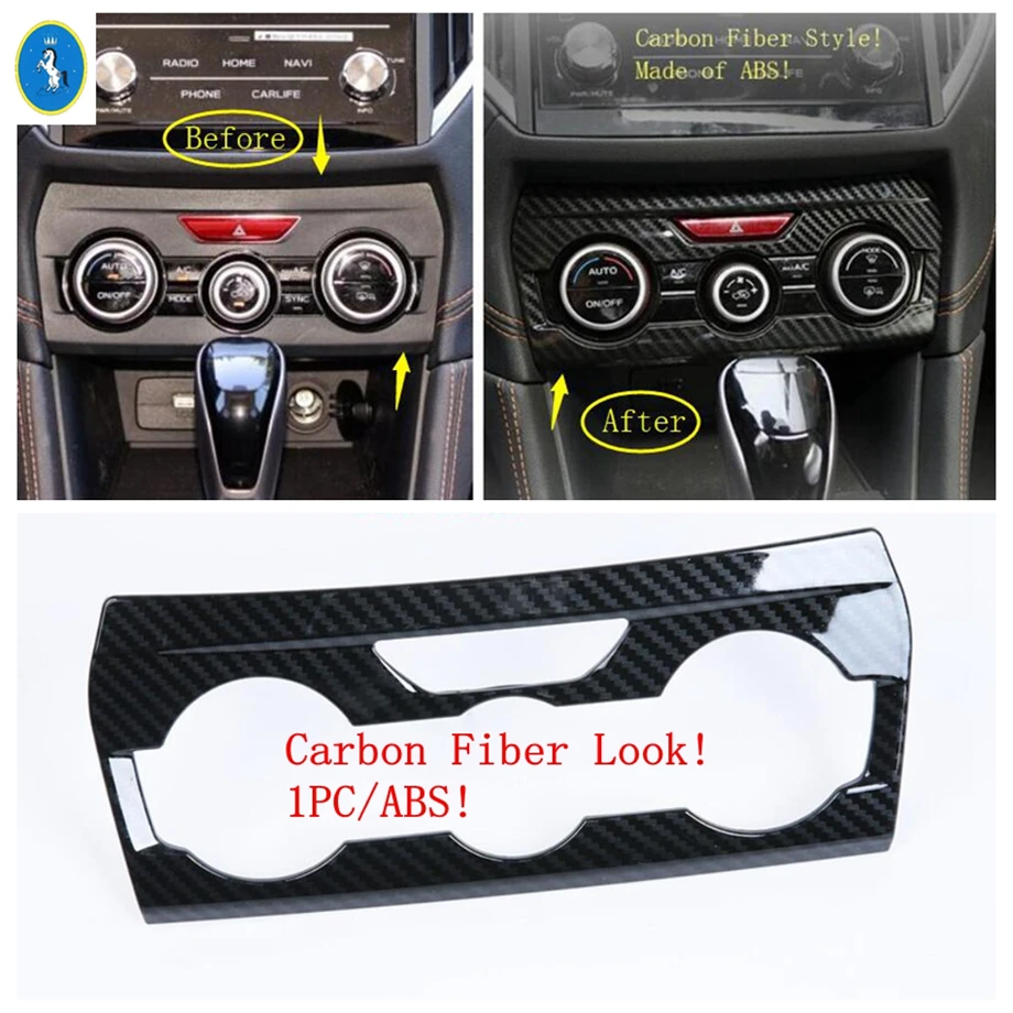 

Carbon Fiber Auto Lift Button / Gear Box / Head Lamps / Dashboard Air AC Panel Cover Trim For Subaru XV Crosstrek 2017 - 2021