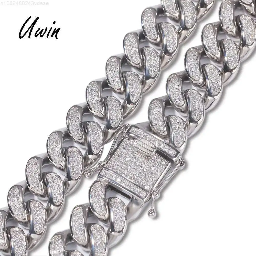 

Нержавеющая сталь Iced Out Bling CZ кубинская цепочка с звеньями никогда не выцветает стальная кубинская цепочка дропшиппинг ожерелье