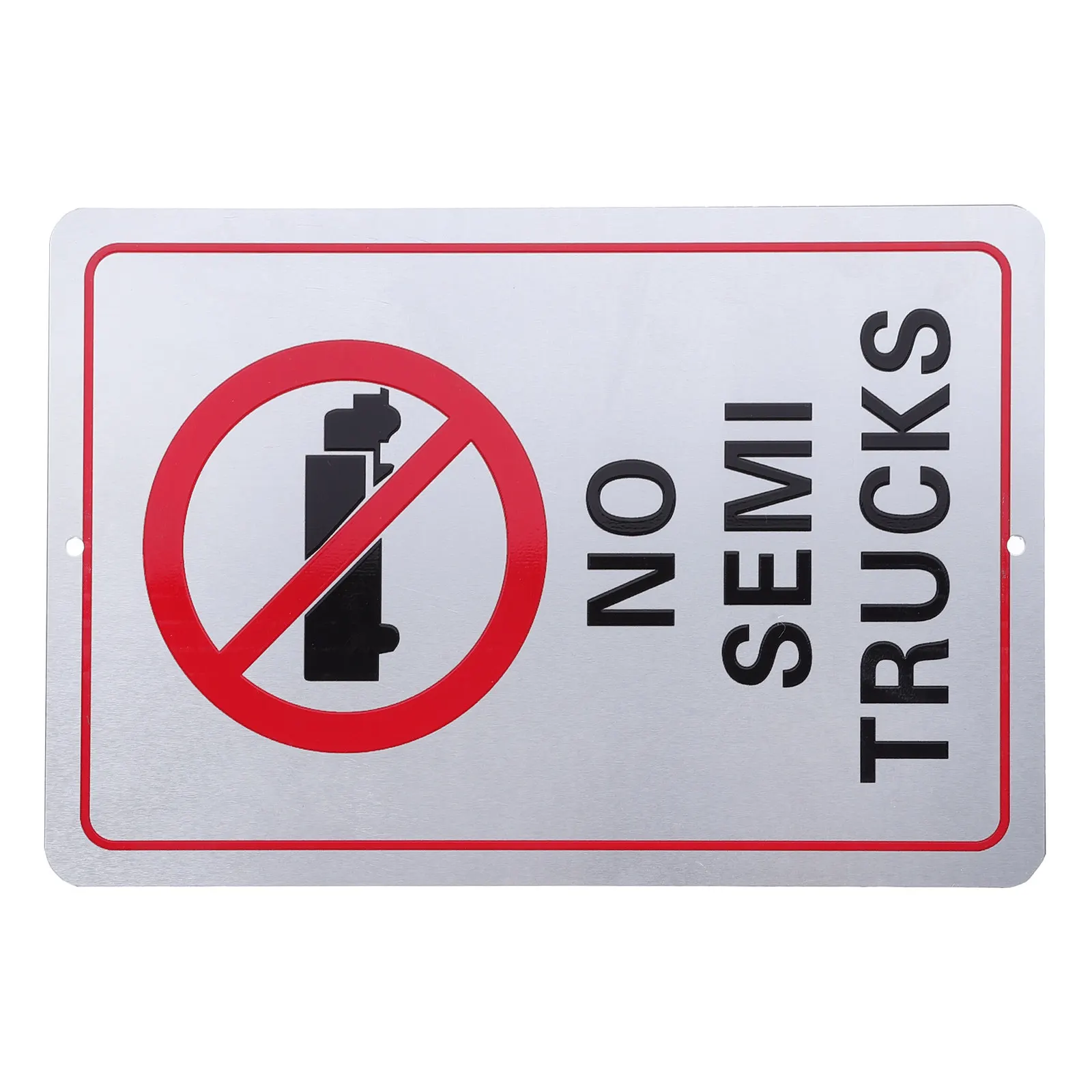 Aluminum Outdoor No Trucks Sign Waterproof No Semi Trucks Parking Lot Private Road Traffic Restriction Sign Aluminum Road Signs