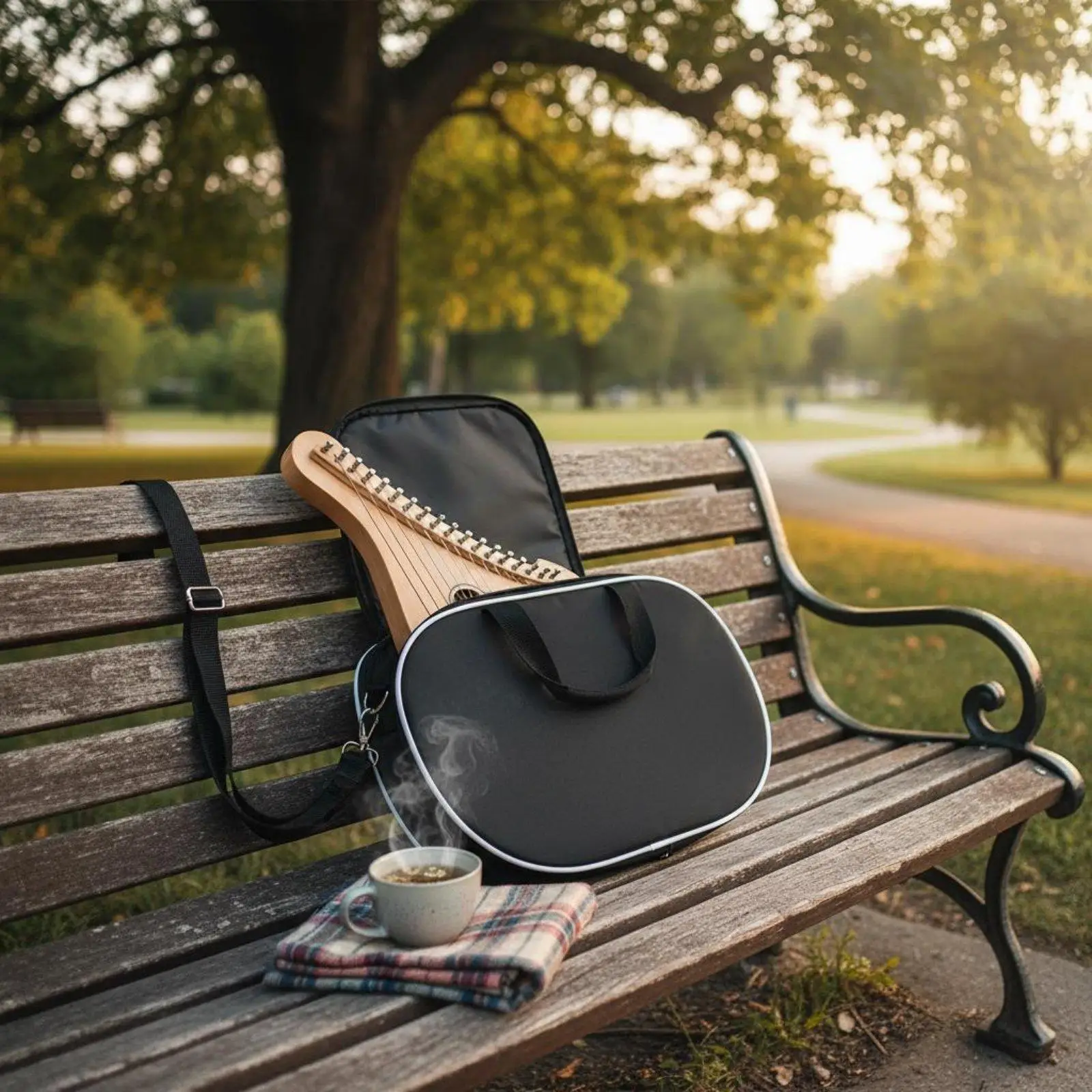 Sac de transport doublé pour lyre à sangle réglable, étui souple pour petite lyre, accessoires d'instruments de musique