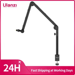 VIJIM LS24 Desktop Microphone Boom Arm Stand Extend 1/4'' 3/8'' 5/8'' Screw 90° Hover Bracket for DSLR GoPro Smartphone