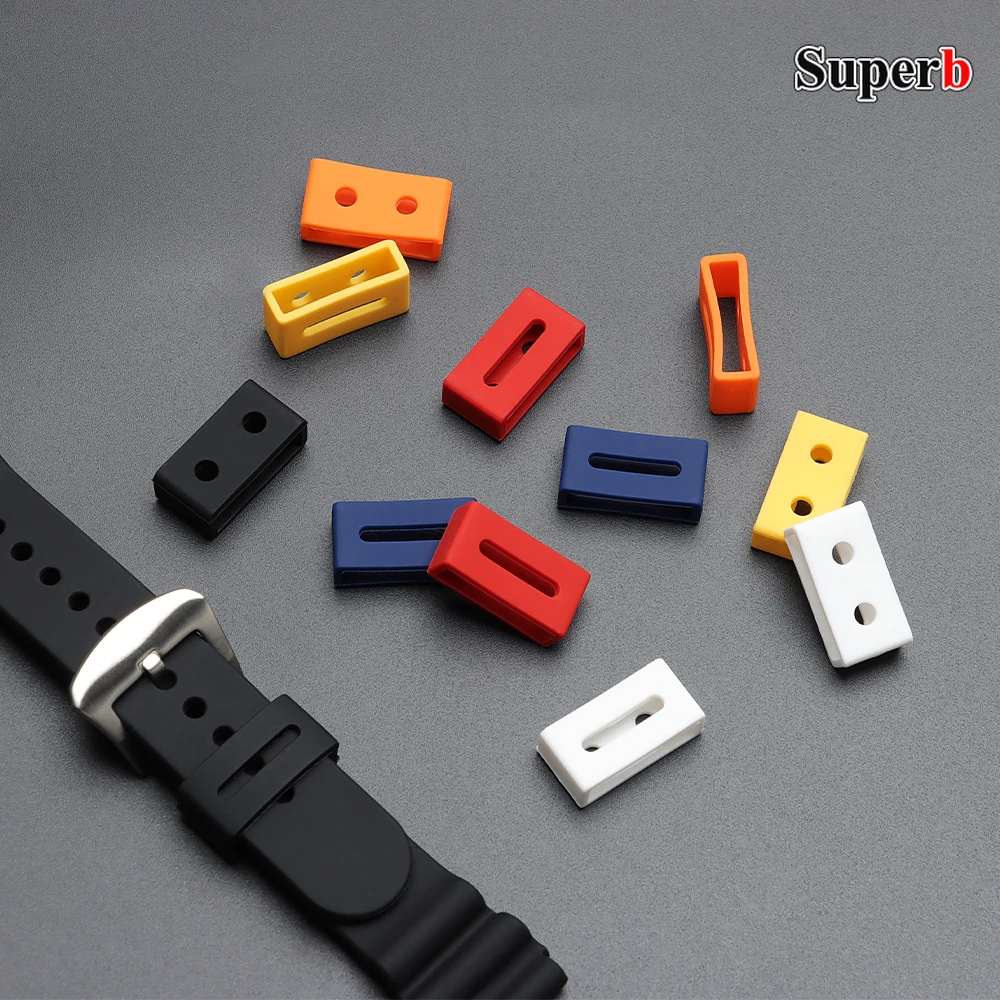 Für Casio Gummiring Uhrenarmband Schlaufen Silikon Ersatzarmband Keeper Halter Retainer Beweglicher Uhrenring Kreis mit Werkzeug