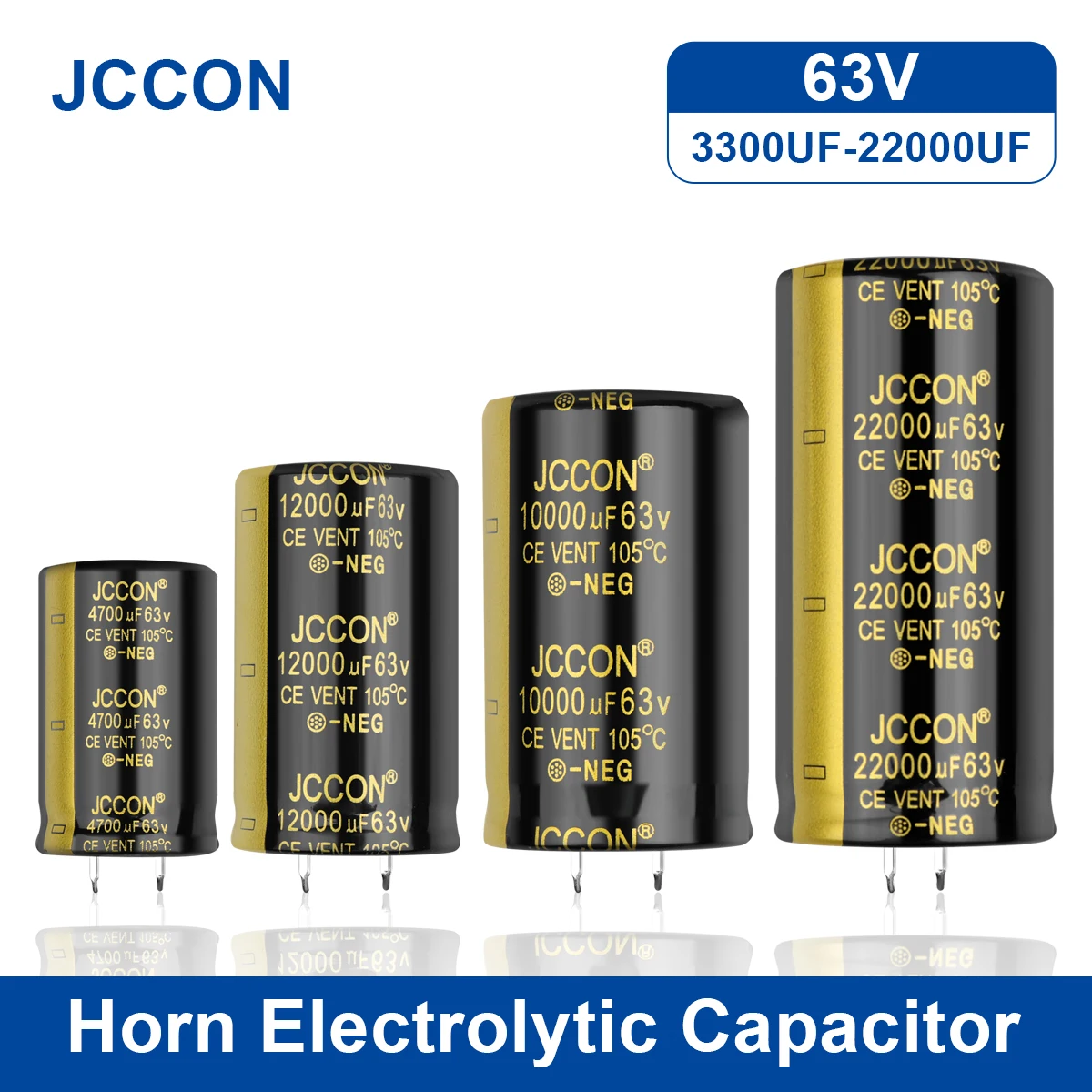 2 sztuk JCCON Audio kondensator elektrolityczny 63V 3300UF 4700UF 6800UF 10000UF 12000UF 15000UF 22000UF niski ESR dla wzmacniacza Hifi