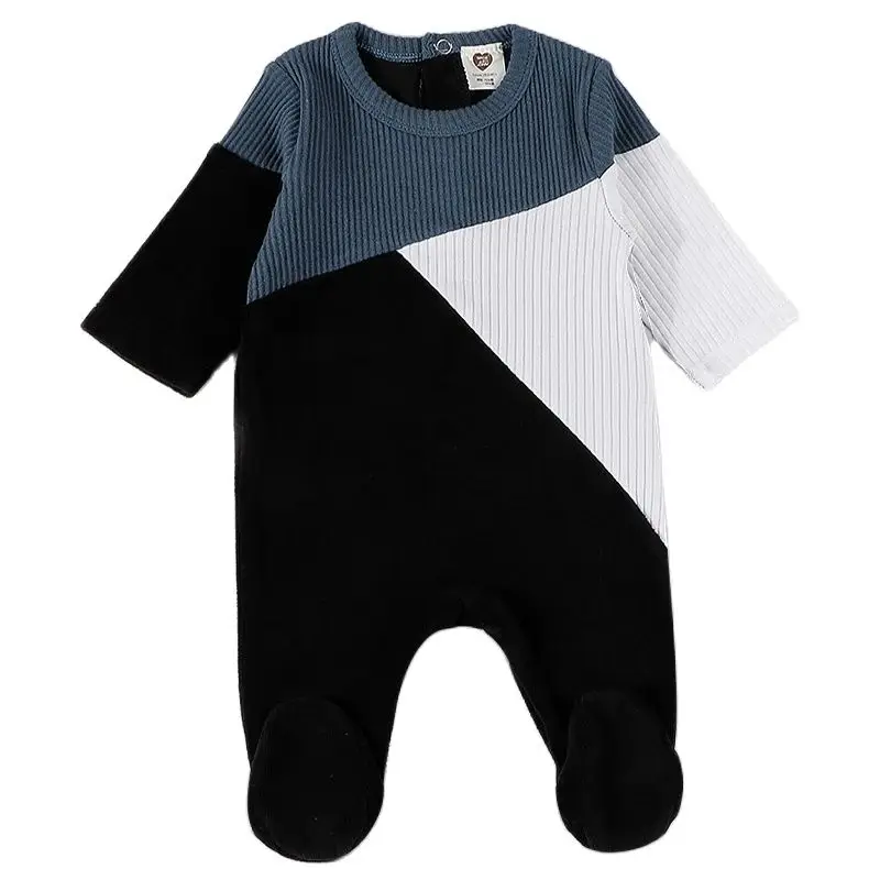 Baby romper pyjamas kids clothes long sleeves children clothing velour and rib baby overalls boy and girl clothes footies romper