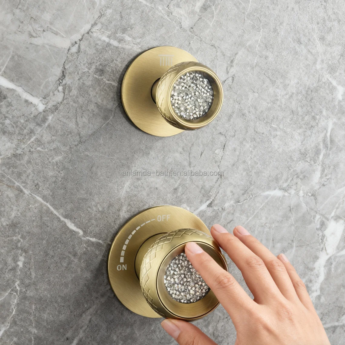 Unique Luxury Ceiling Bathroom Shower System Concealed Brass Rain Shower Sets Shower Faucet Set with Special Handle