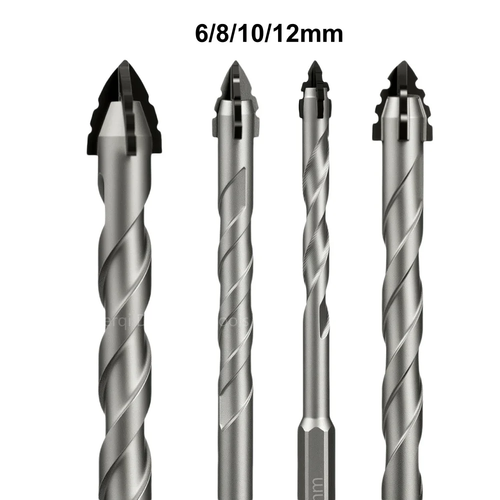 4pcs Four-Edge Drill Bit High-Hard Alloy Upgraded Carpentry Tools All Porcelain Marble Granite Glass Plastic Metal Drill Bit Set