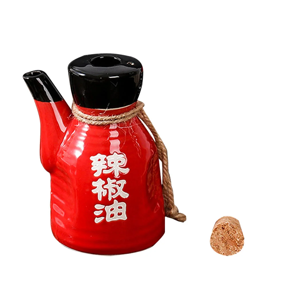 Seasoning Jar Ceramic Soy Sauce Bottle Maple Syrup Kitchen Oil Pot Condiment Japanese Style