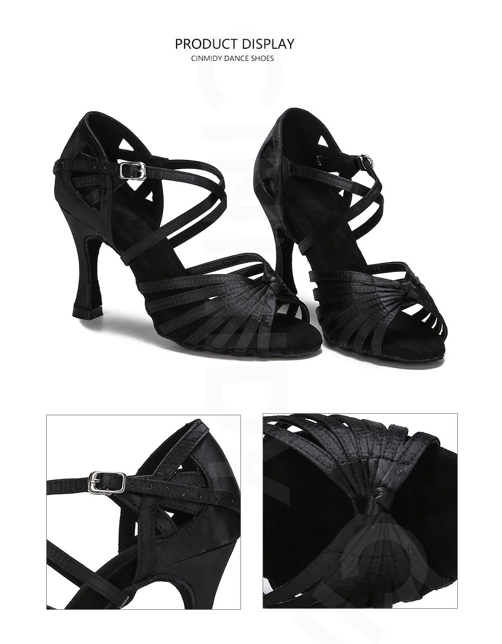 CINMIDY Seiden-Satin Tanzschuhe für Damen, Latein-Tanzschuhe, Tango-Ballsaal-Performance-Schuhe, Weichsohlen-Sandalen, Partyschuhe – Detail 16
